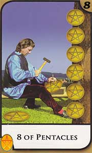 Wimbledon 2022 Tarot Card for Cameron Norrie, Eight of Pentacles