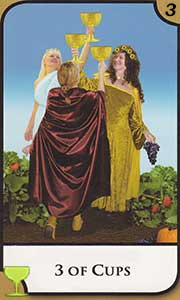 Wimbledon 2022 Tarot Card for Ons Jabeur, Three of Cups