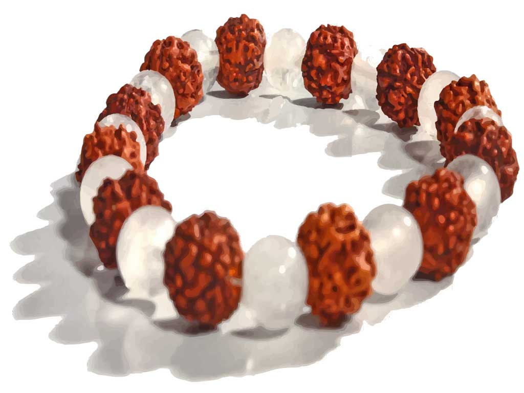 Lucky Charm Bracelet, Crystal - Rudraksh Beads