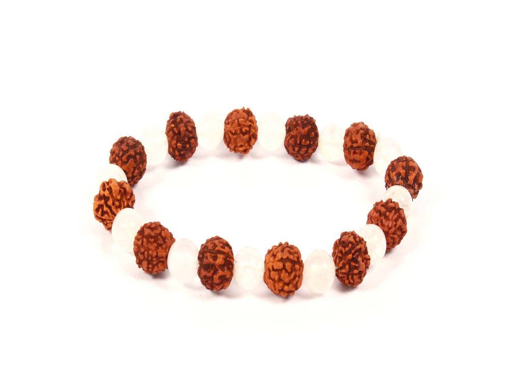 Lucky Charm Bracelet, Crystal - Rudraksh Beads