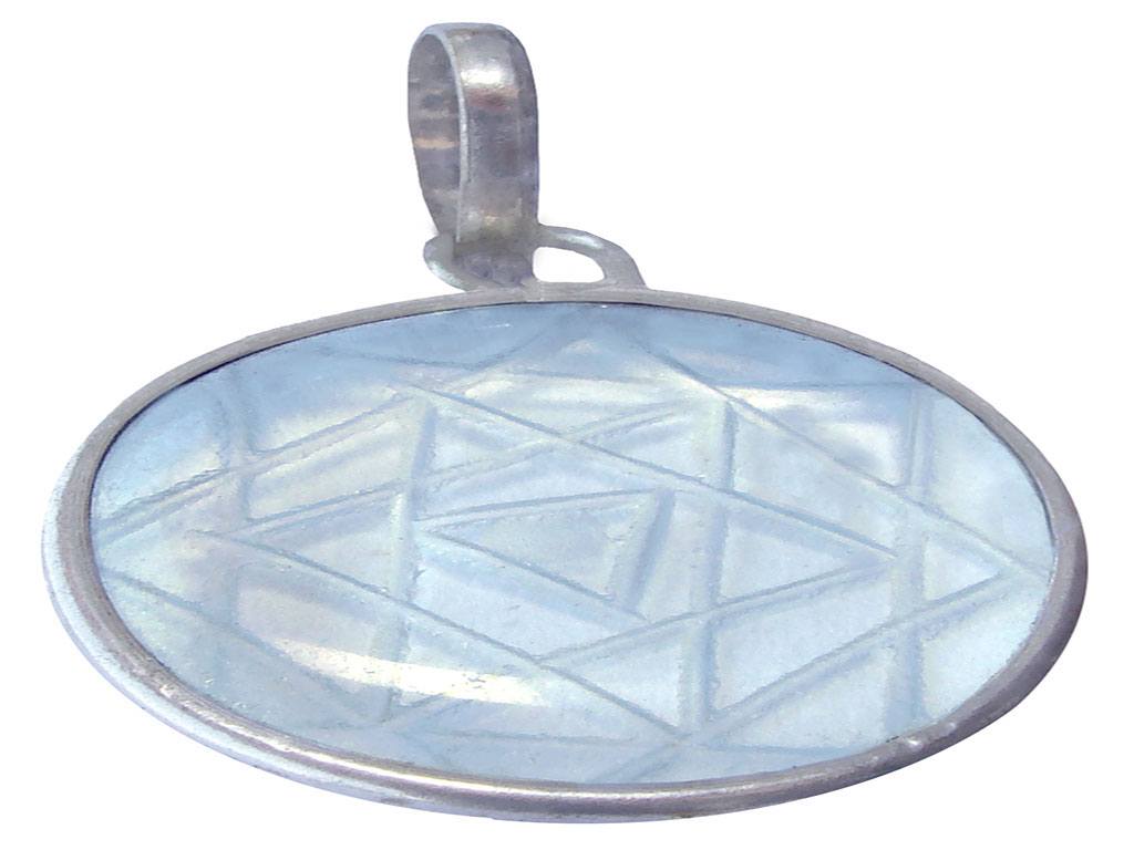 A crystal Shri Yantra locket
