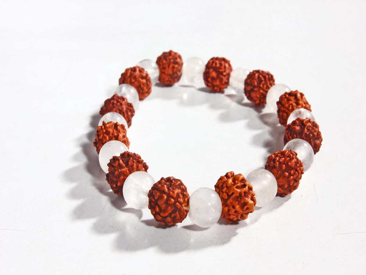 Lucky Charm Bracelet, Crystal - Rudraksh Beads